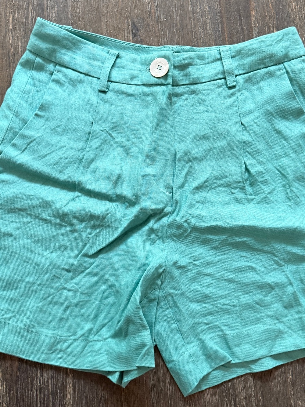 Brooks Brothers soft Turquoise 80s iconic Linen Bermuda Shorts